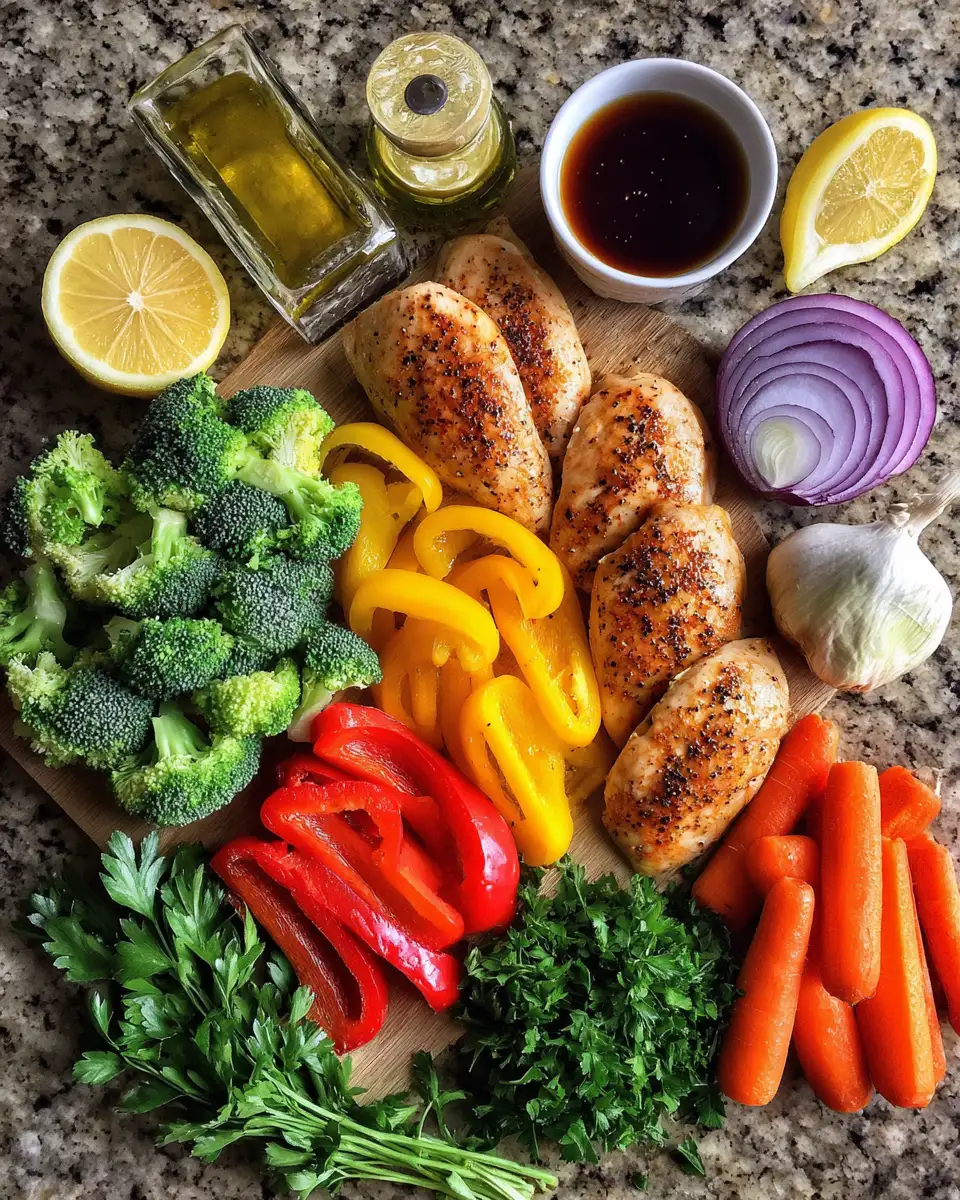 Ingredients for Effortless Flavor Explosion with One-Pan Honey Garlic Chicken and Veggies