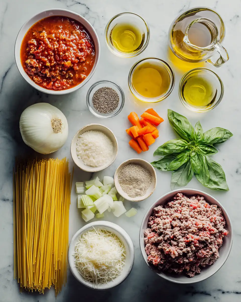 Ingredients for Savor the Timeless Taste of Classic Italian Pasta Bolognese