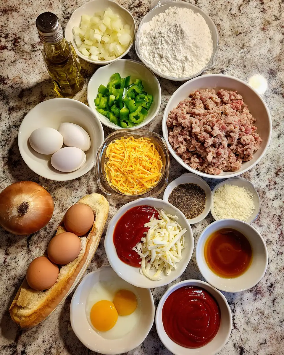 Ingredients for Philly Cheesesteak Meatloaf: A Classic Comfort with a Cheesy Twist