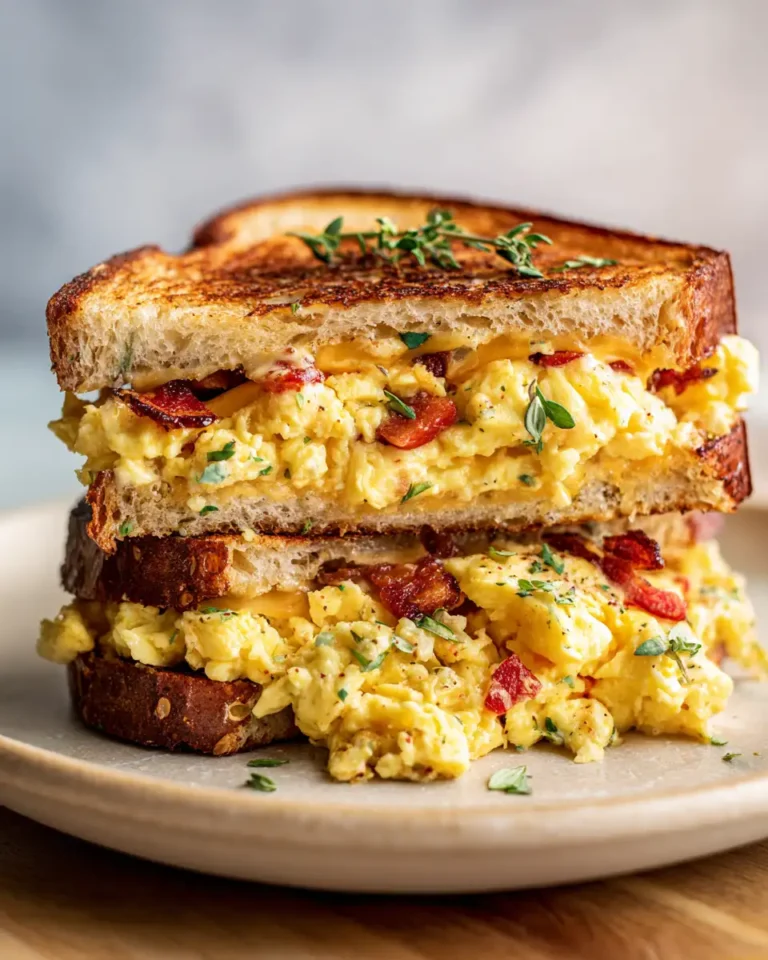 Ultimate Breakfast Bliss Scrambled Egg Grilled Cheese Sandwich - Featured Image