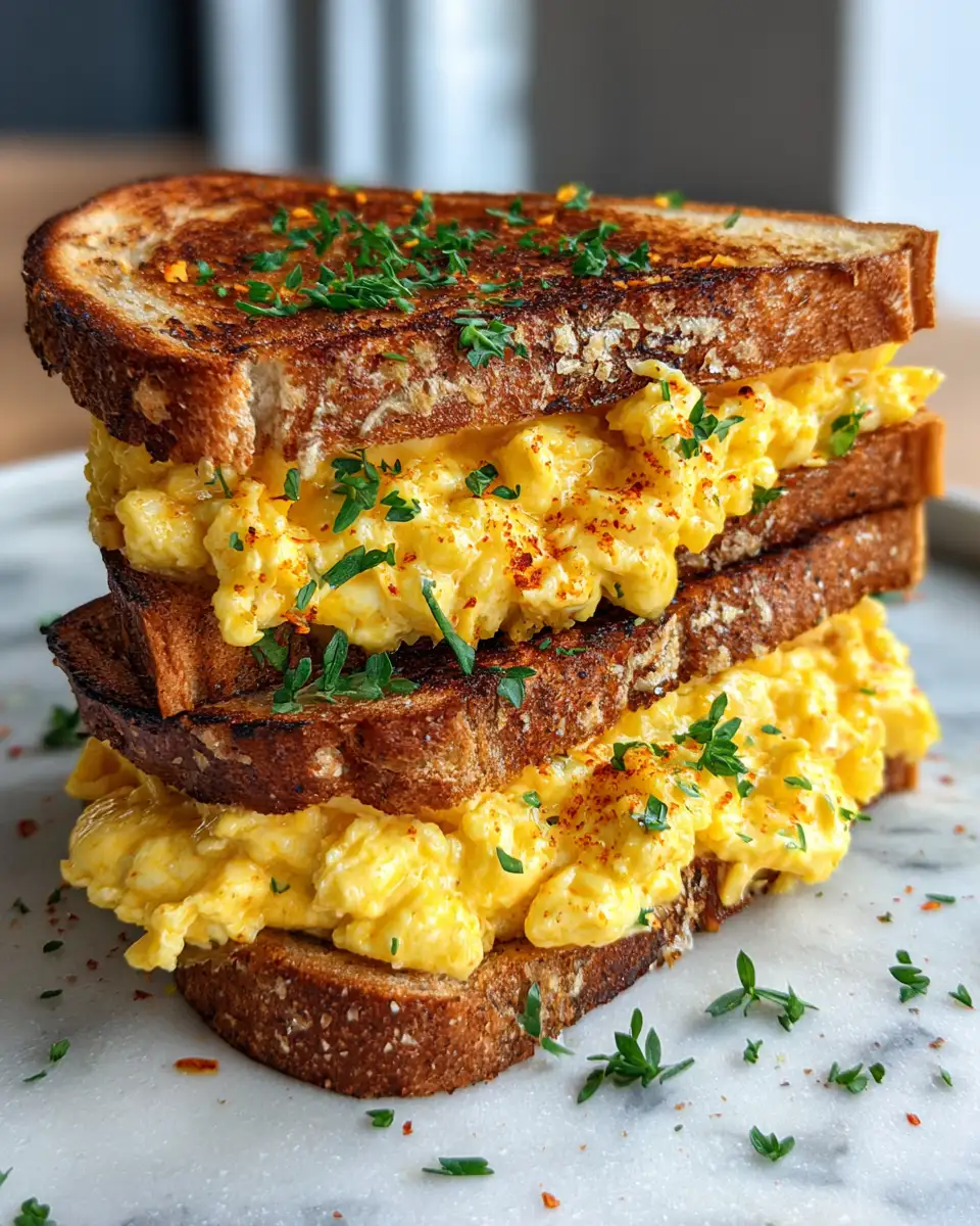 Final dish - Ultimate Breakfast Bliss Scrambled Egg Grilled Cheese Sandwich
