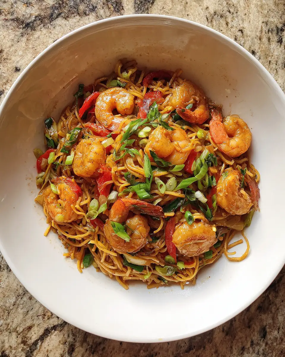 Sizzling Shrimp Stir Fry with Noodles That'll Wok Your World 6 Final dish - Sizzling Shrimp Stir Fry with Noodles That'll Wok Your World