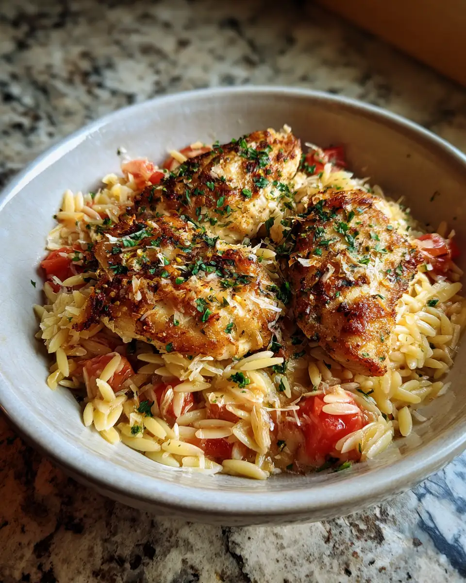 Final dish - Slow Cooker Parmesan Herb Chicken with Orzo: A Cozy Weeknight Delight