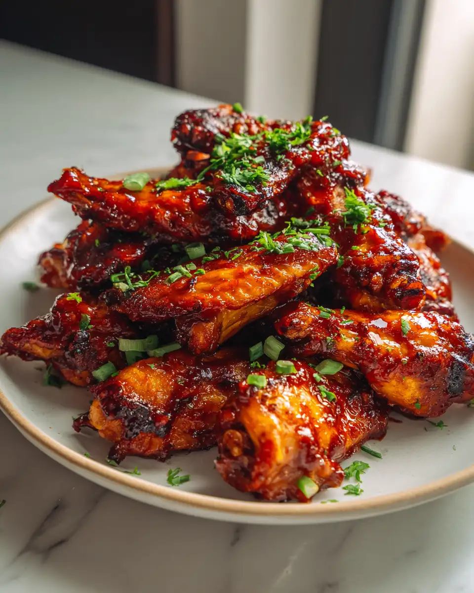 Final dish - Irresistibly Saucy: Dive Into the Ultimate Sticky Honey BBQ Wings Experience