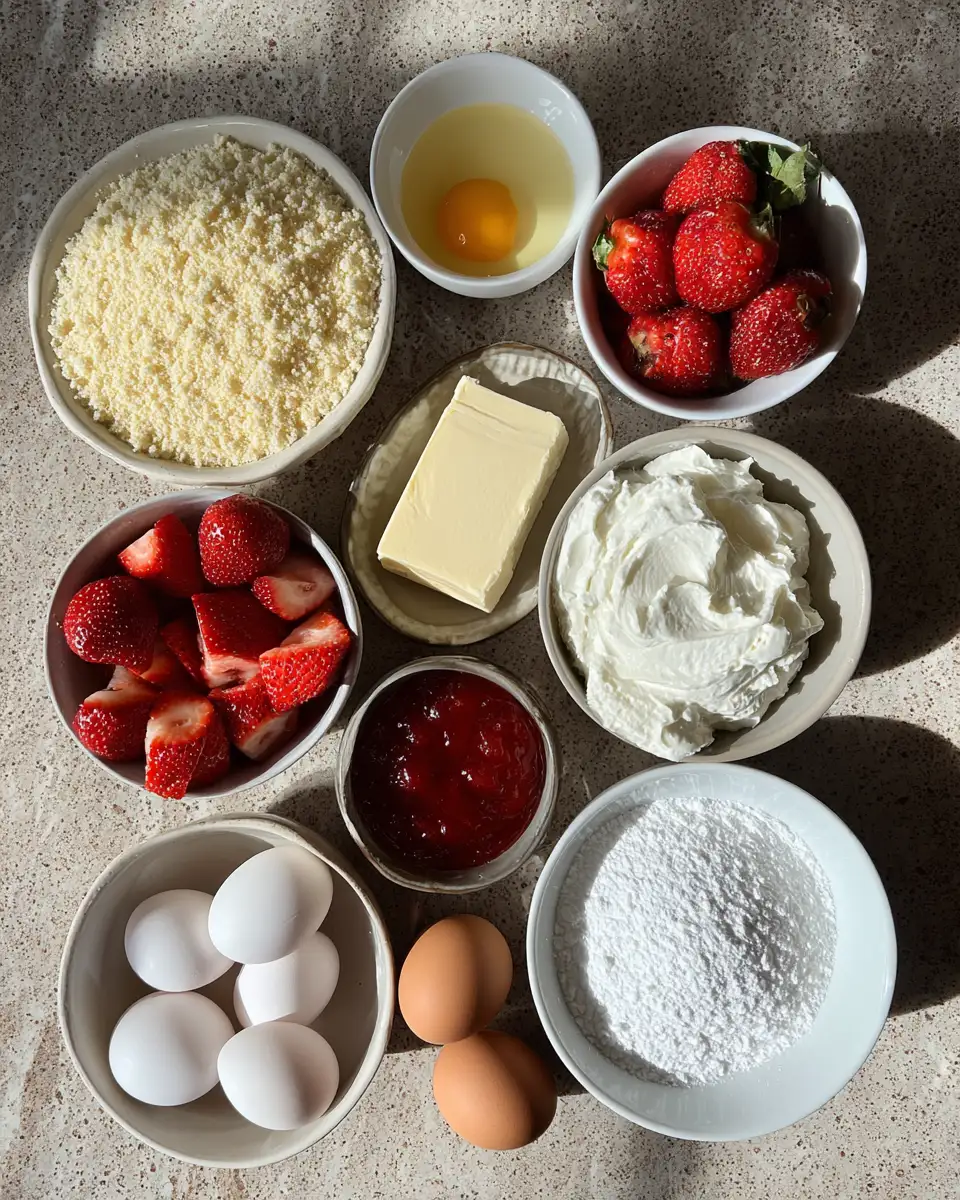 Ingredients for Decadent Delight: Unveiling the Ultimate Strawberry Shortcake Cheesecake Masterpiece