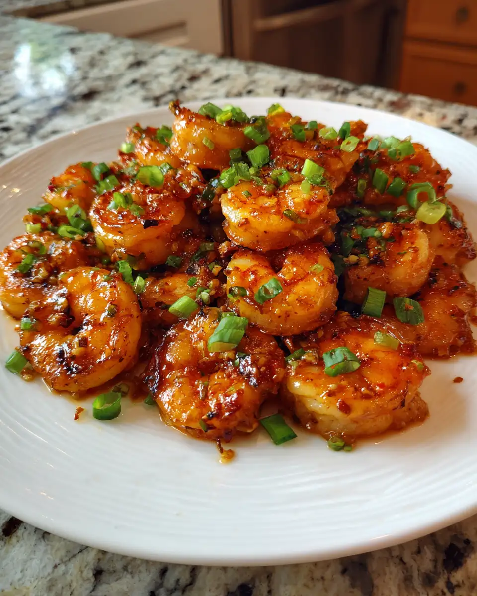 Final dish - Sweet and Spicy Honey Garlic Shrimp: A Flavor Explosion in Every Bite