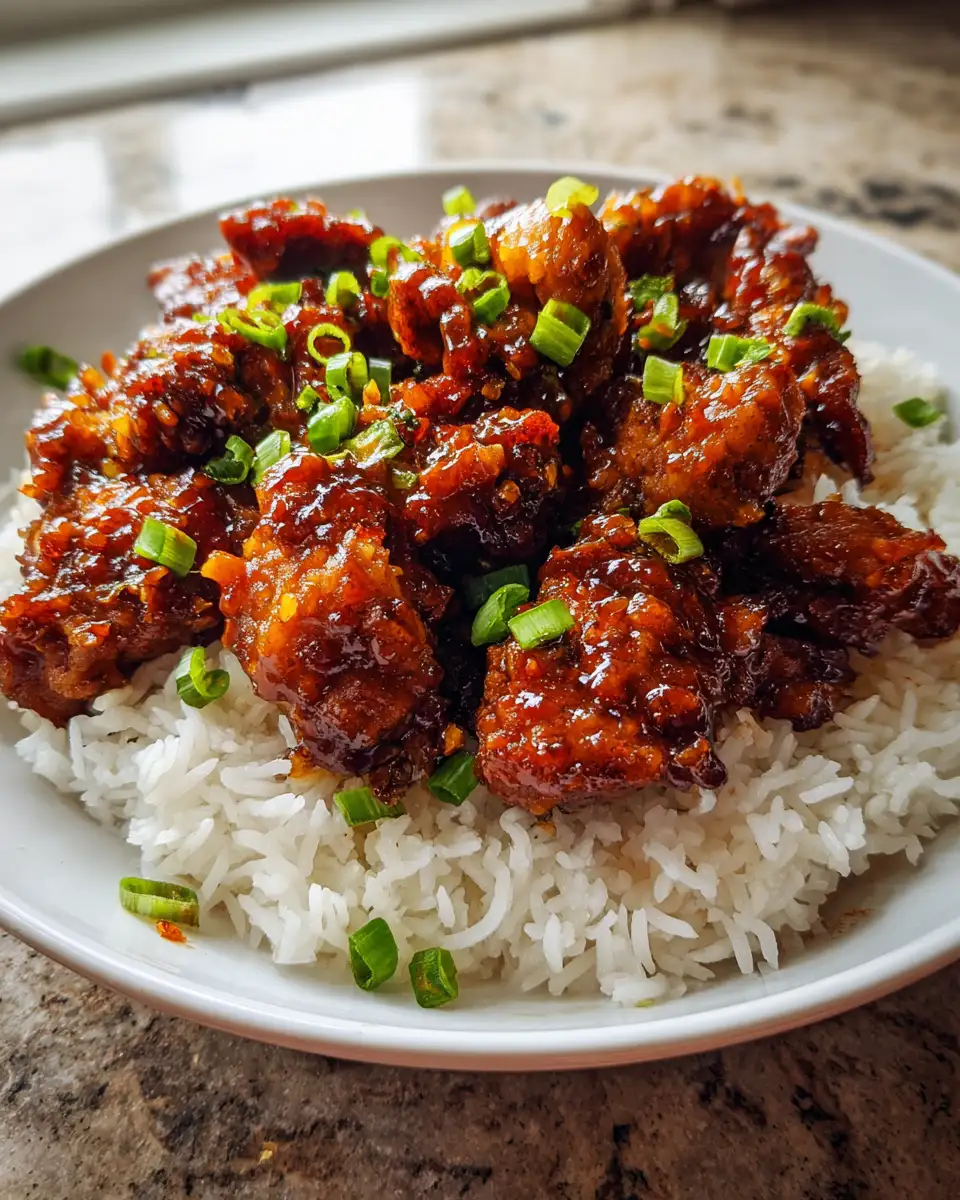 Final dish - Irresistibly Sweet and Sticky Orange Chicken Delight