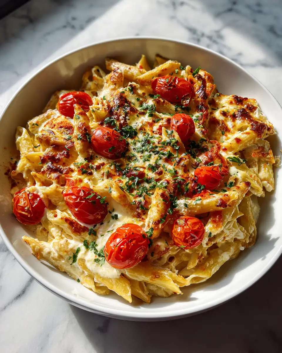 Final dish - Irresistibly Creamy Baked Feta Pasta with Cherry Tomatoes: A Flavor Explosion