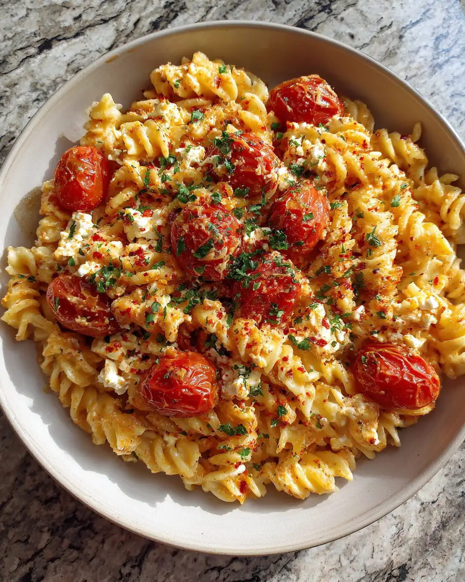 Final dish - Irresistible Baked Feta Pasta with Cherry Tomatoes: Your Next Go-To Comfort Dish