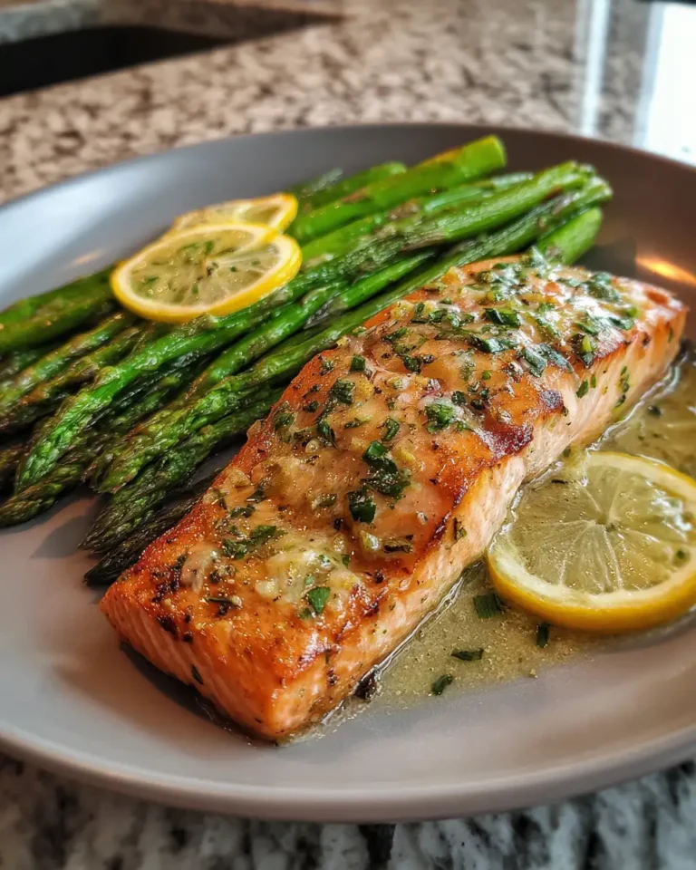 Zesty Baked Lemon Butter Salmon with Asparagus Delight - Featured Image