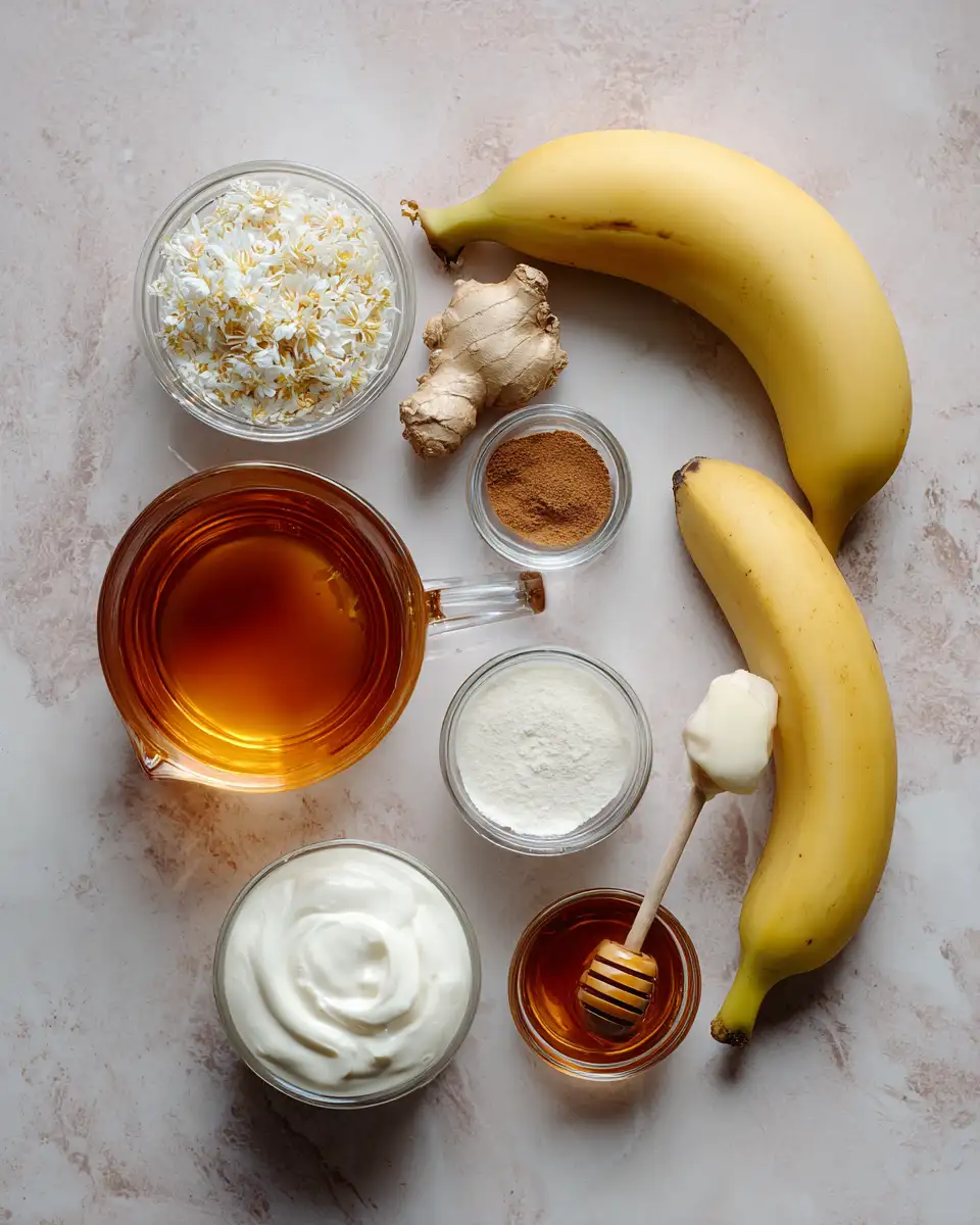 Ingredients for Sip Serenity: The Ultimate Banana Chamomile Tea Smoothie Experience