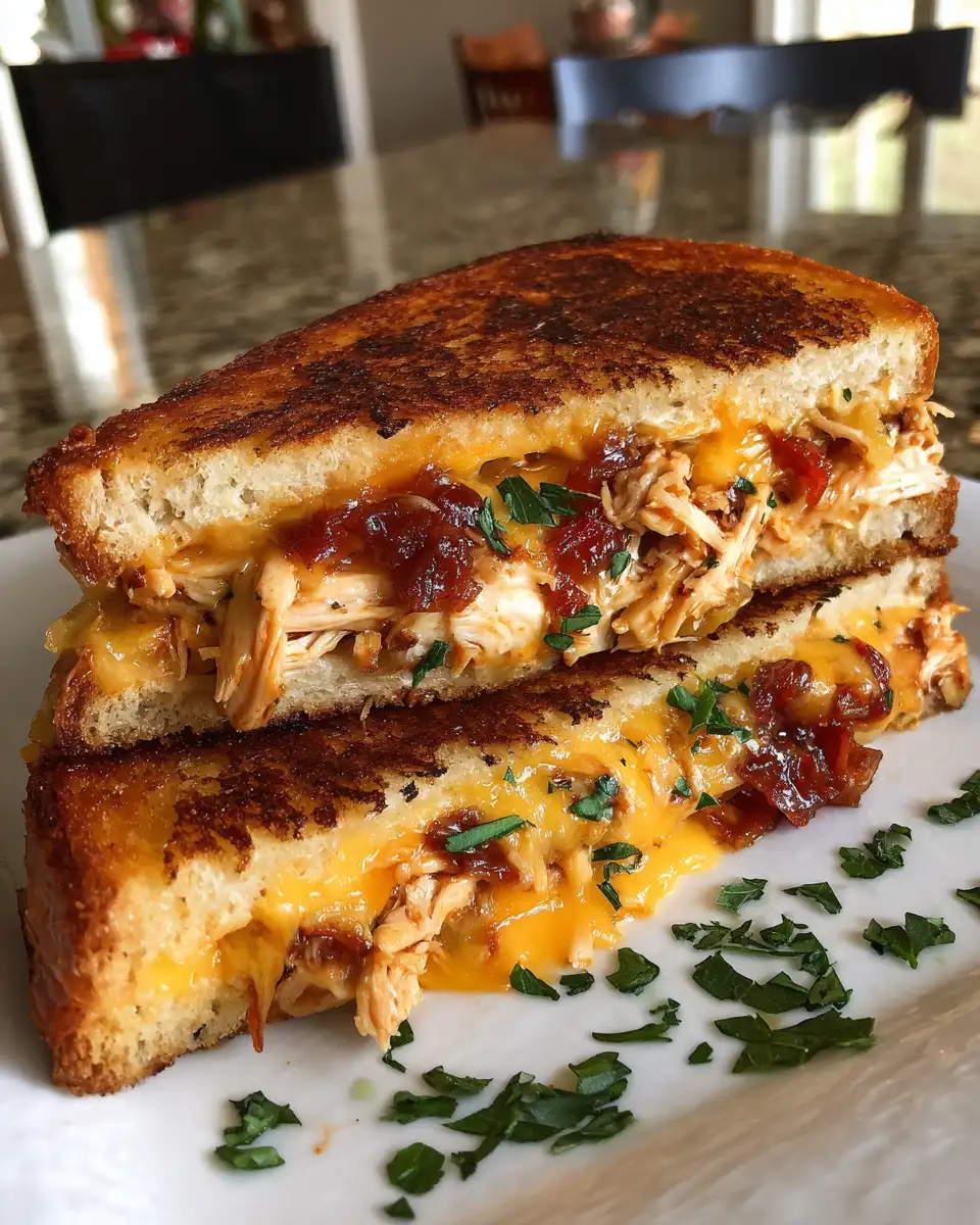 Melty BBQ Chicken Grilled Cheese: A Flavor Explosion in Every Bite 4 Final dish - Melty BBQ Chicken Grilled Cheese: A Flavor Explosion in Every Bite