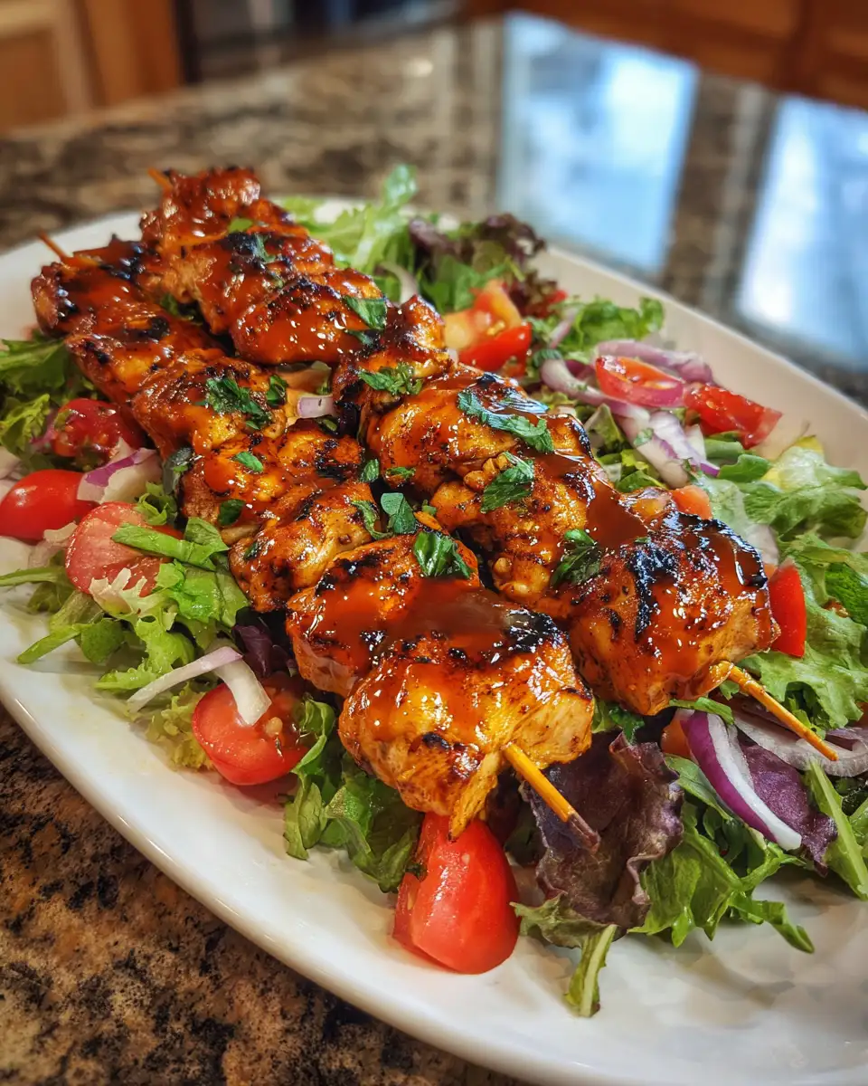 Final dish - Sizzling BBQ Chicken Skewer Salad: A Flavorful Twist on Tradition