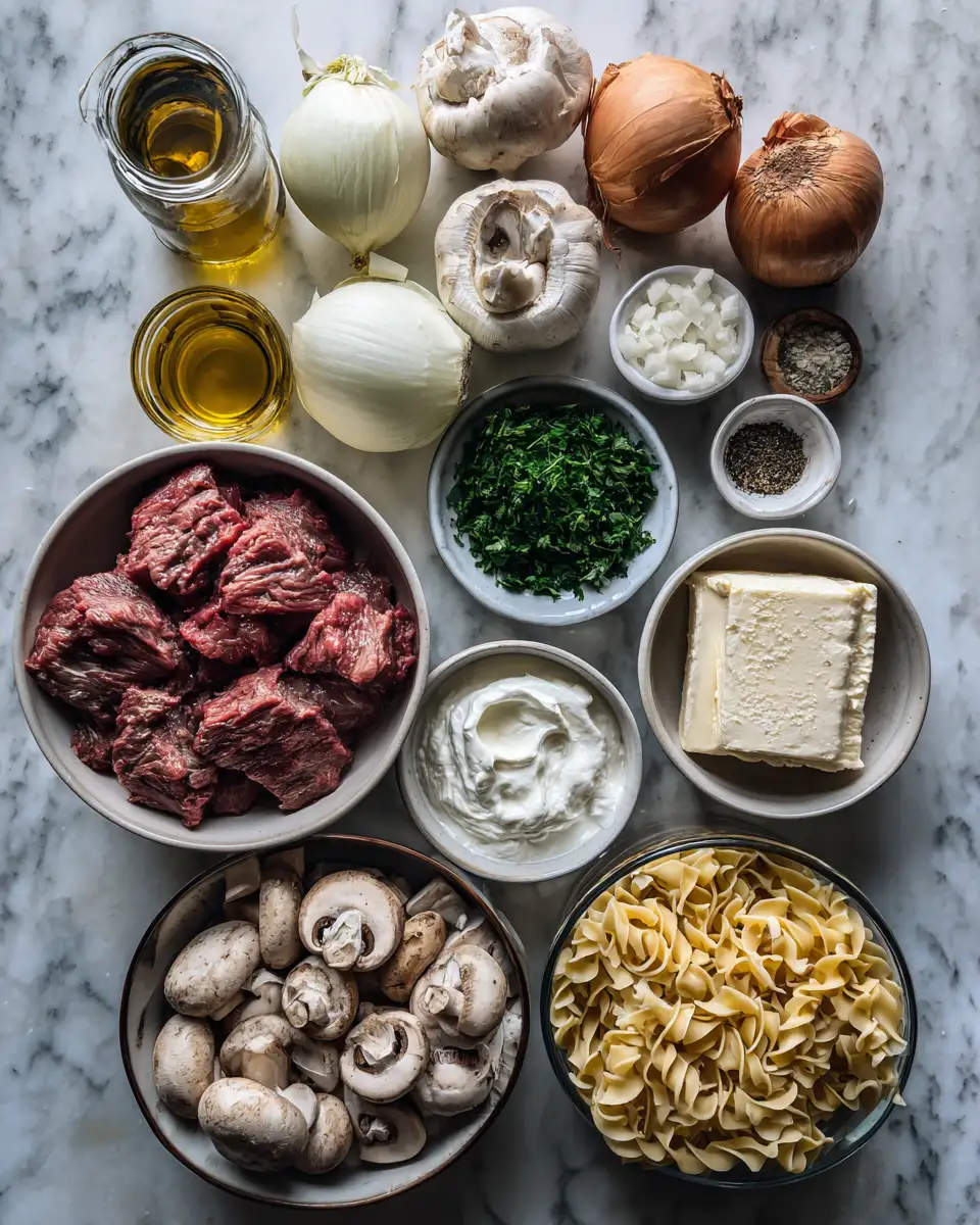 Ingredients for Beef Stroganoff Casserole: Comfort Food Redefined