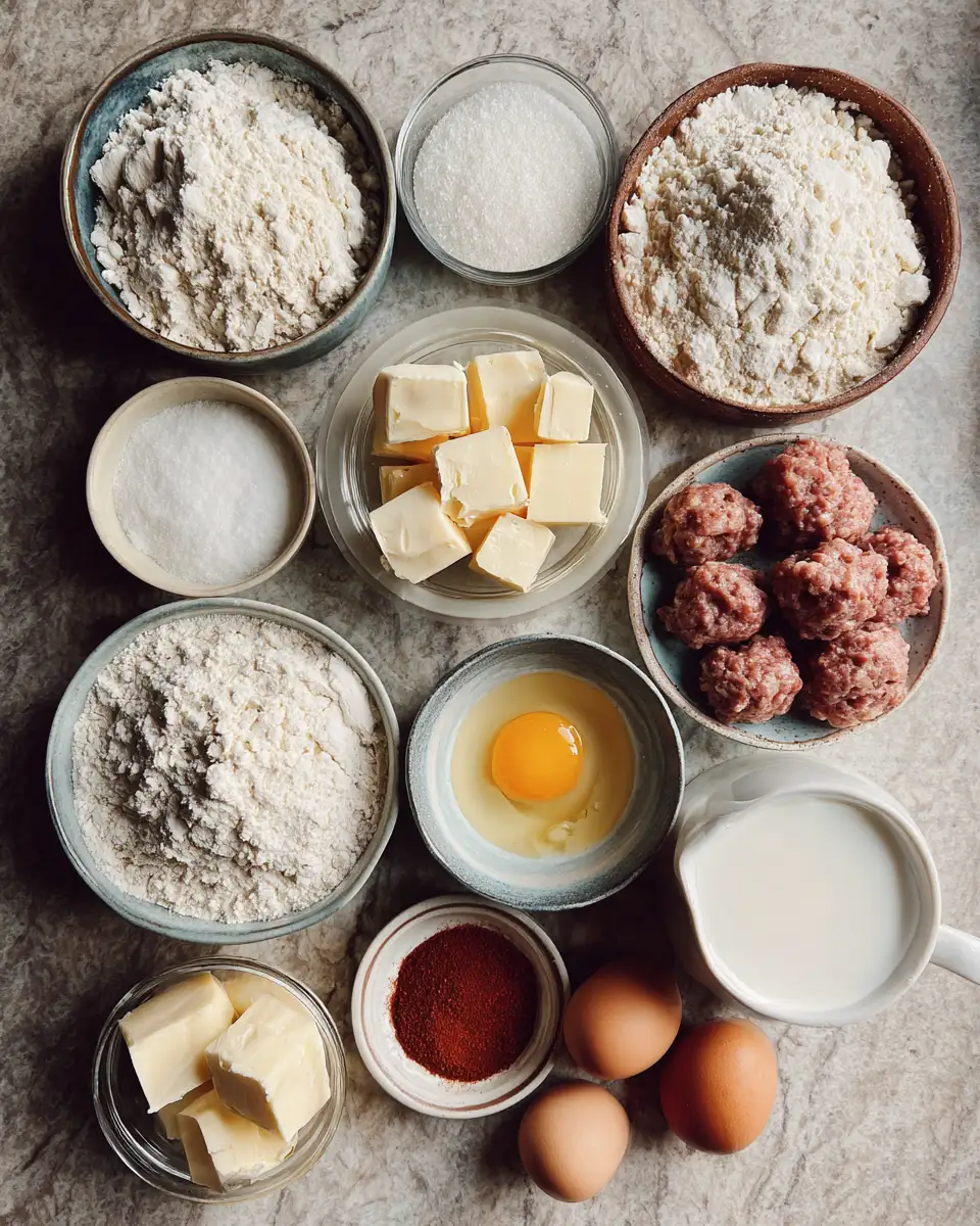 Ingredients for Explode Your Taste Buds with Irresistible Biscuits and Gravy Bombs