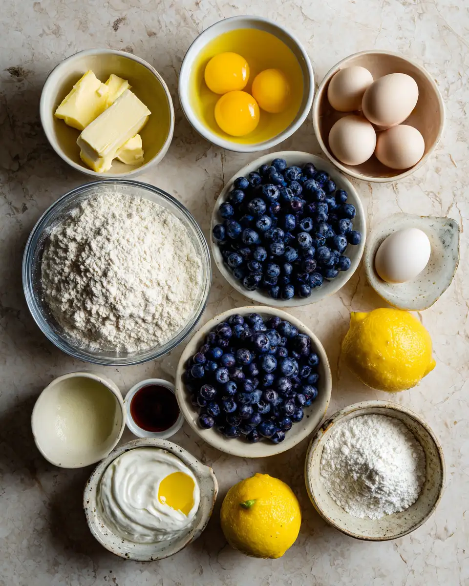 Ingredients for Bursting with Flavor: Blueberry Lemon Muffins Delight