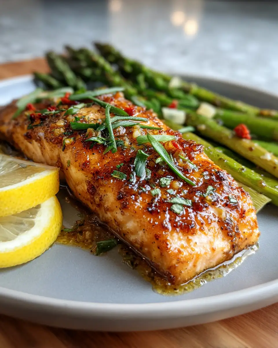 Final dish - Irresistible Brown Sugar Glazed Salmon with Garlic Butter Magic