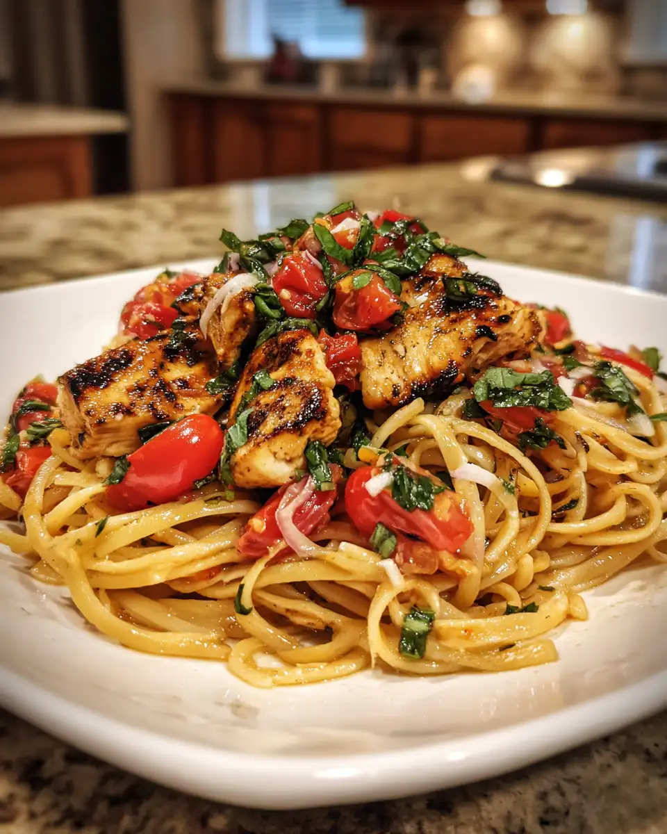Final dish - Savor Every Bite: Exploring the Flavors of Bruschetta Chicken Pasta