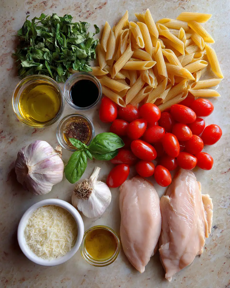 Ingredients for Savor Every Bite: Exploring the Flavors of Bruschetta Chicken Pasta