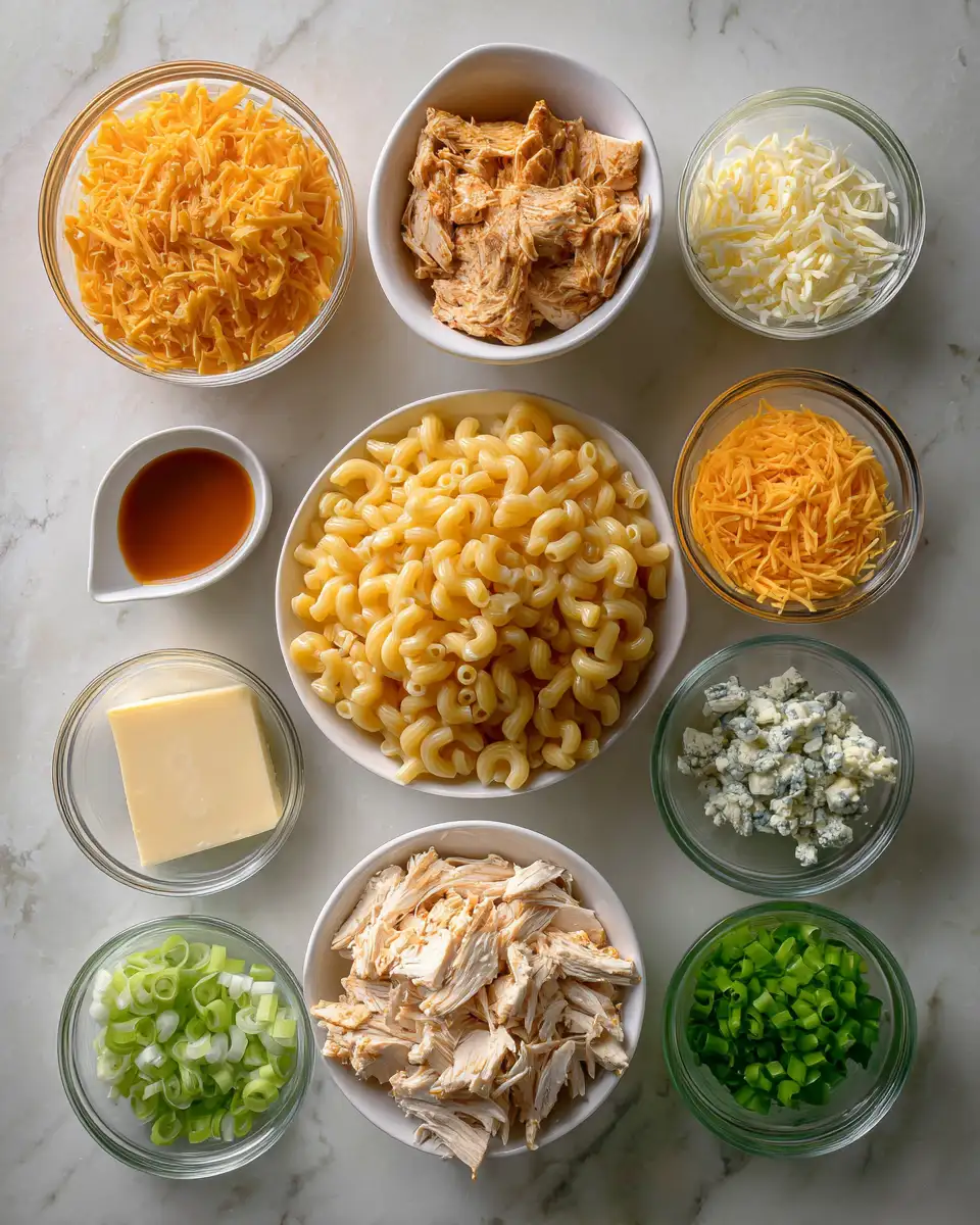 Ingredients for Spice Up Your Comfort Food with Buffalo Chicken Mac and Cheese