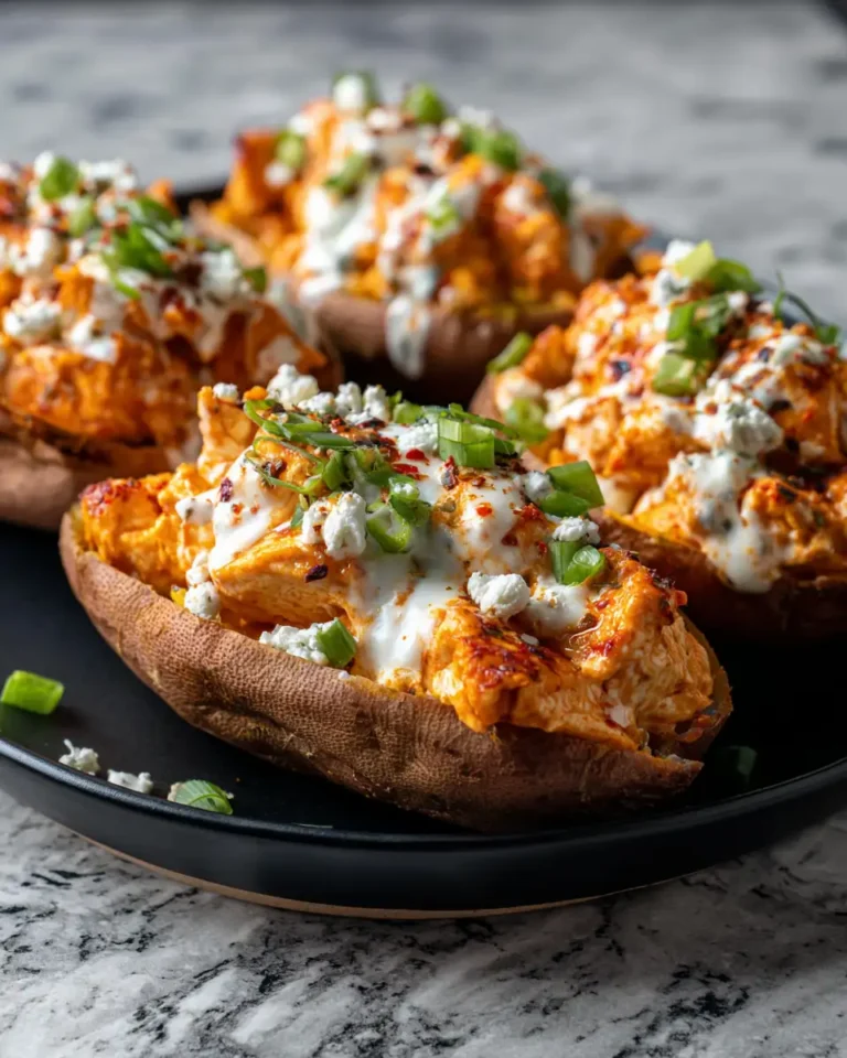 Spice Up Your Dinner with Buffalo Chicken Stuffed Sweet Potatoes - Featured Image