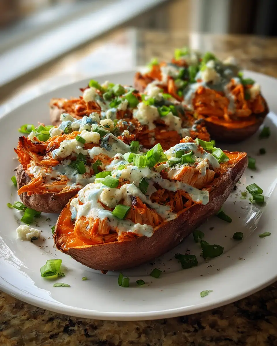 Final dish - Spice Up Your Dinner with Buffalo Chicken Stuffed Sweet Potatoes