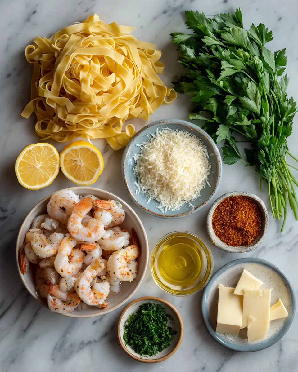 Ingredients for Spice Up Your Dinner with Cajun Shrimp Alfredo Pasta