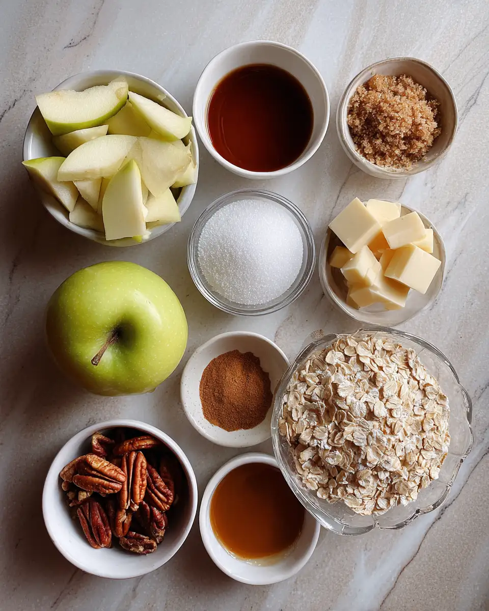 Ingredients for Irresistible Caramel Apple Crisp: Your Ultimate Autumn Dessert Delight