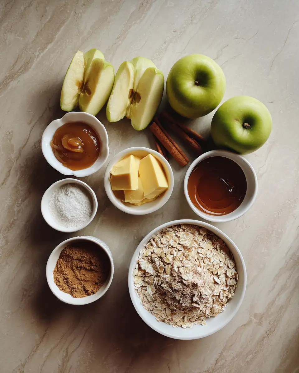 Ingredients for Irresistible Caramel Apple Crisp: A Cozy Fall Dessert Delight