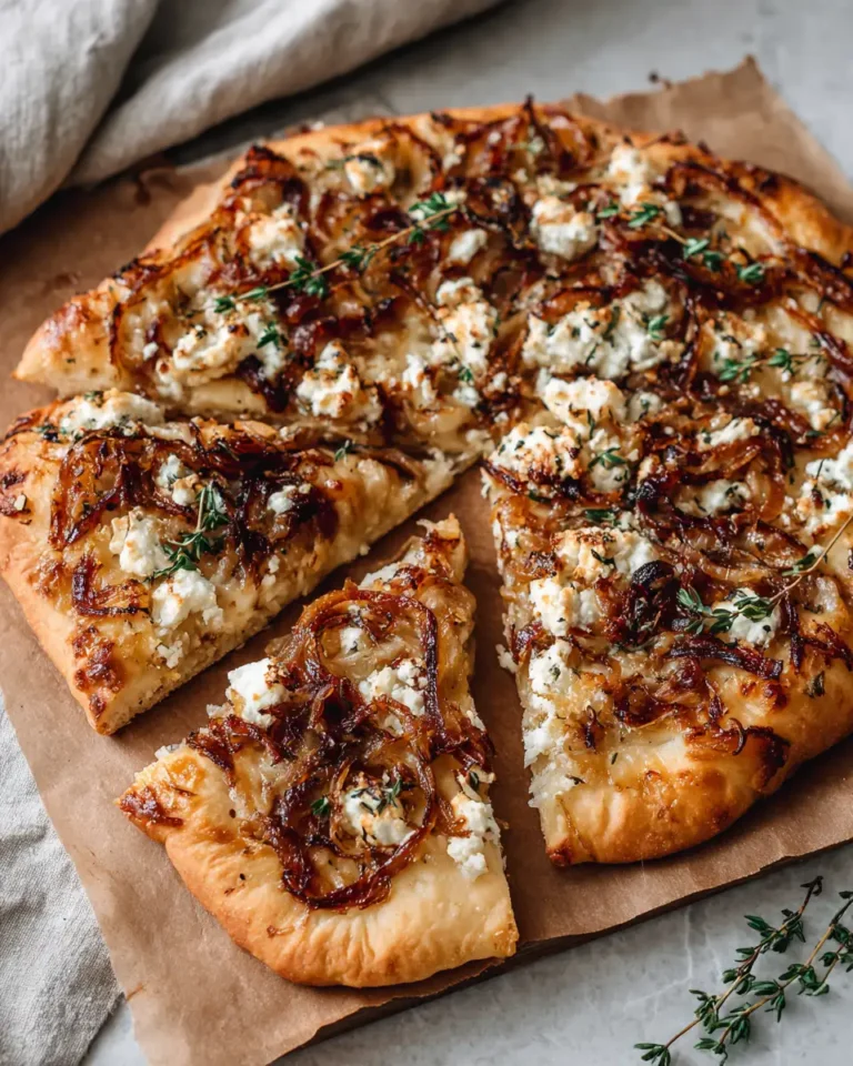 Elevate Your Taste Buds with a Caramelized Onion and Goat Cheese Flatbread Delight - Featured Image