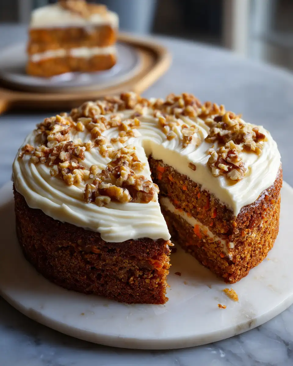 Final dish - Indulge in the Ultimate Carrot Cake with Luscious Cream Cheese Frosting