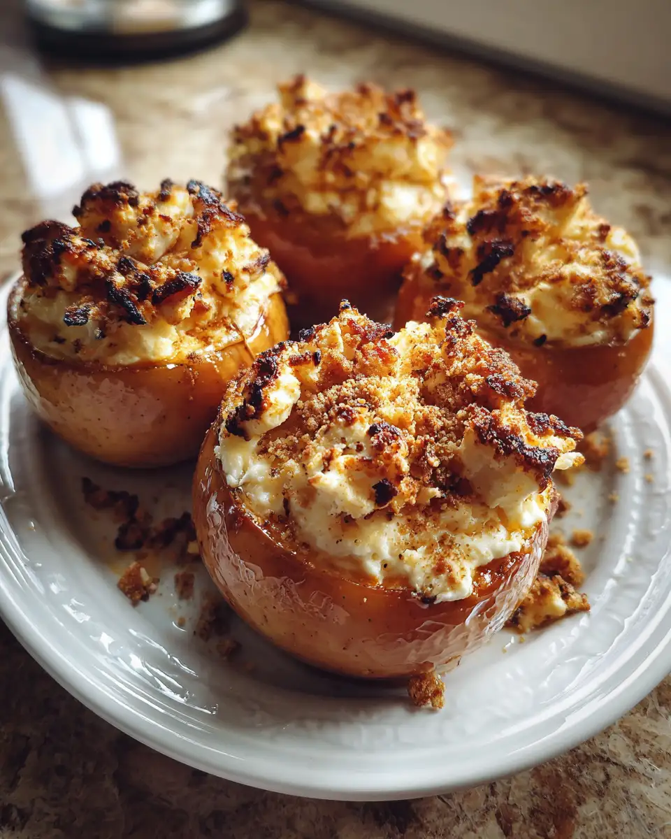 Final dish - Decadent Delights: Discover the Magic of Cheesecake Stuffed Baked Apples