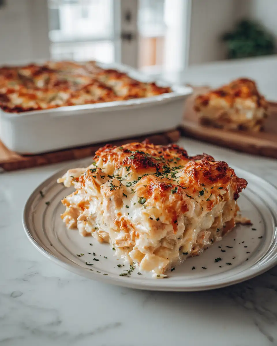 Ultimate Comfort: Cheesy Baked Chicken Alfredo Casserole Delight - Featured Image