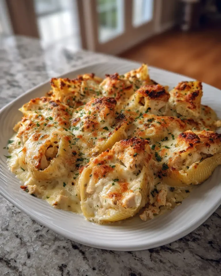 Irresistibly Delicious Cheesy Chicken Alfredo Stuffed Shells Extravaganza - Featured Image