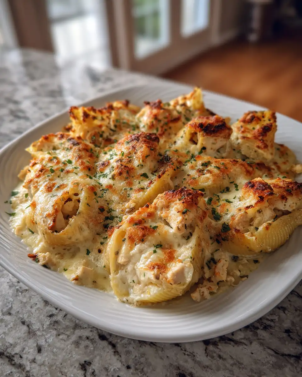 Irresistibly Delicious Cheesy Chicken Alfredo Stuffed Shells Extravaganza - Featured Image