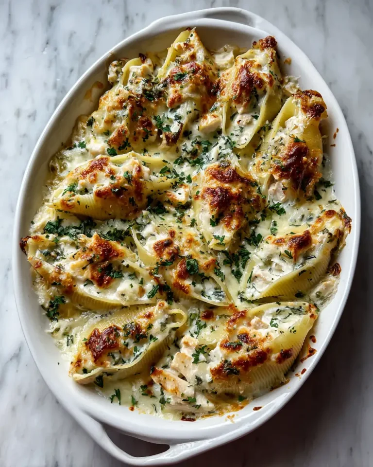Irresistible Cheesy Chicken Alfredo Stuffed Shells for a Comforting Dinner Delight - Featured Image
