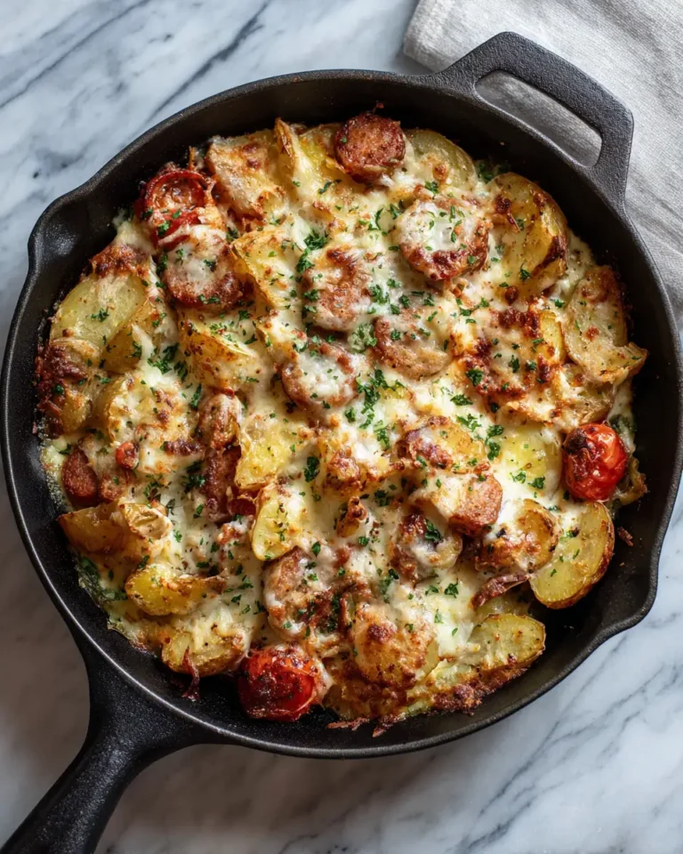One-Pan Wonder: Irresistible Cheesy Sausage Potato Skillet - Featured Image