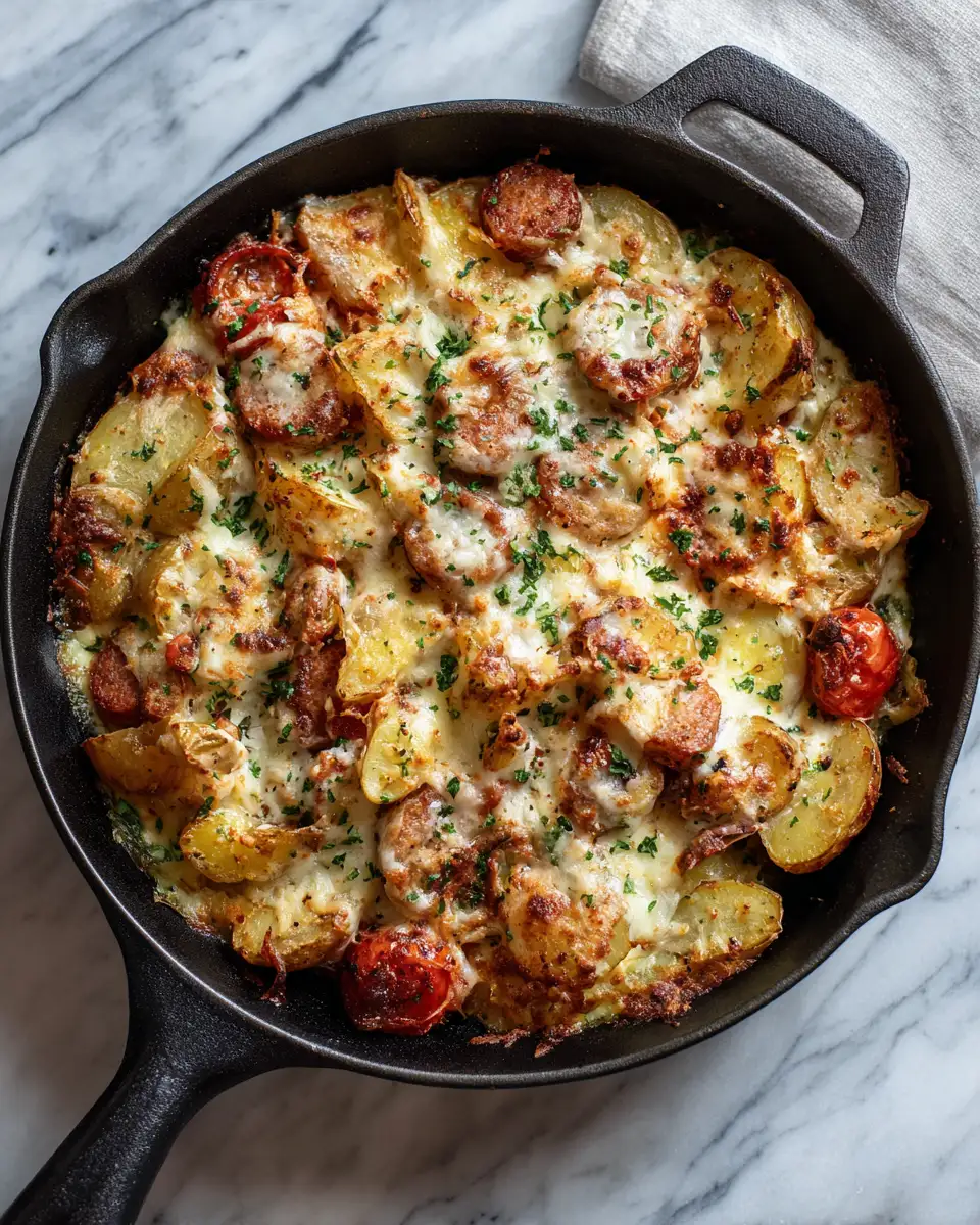 One-Pan Wonder: Irresistible Cheesy Sausage Potato Skillet - Featured Image