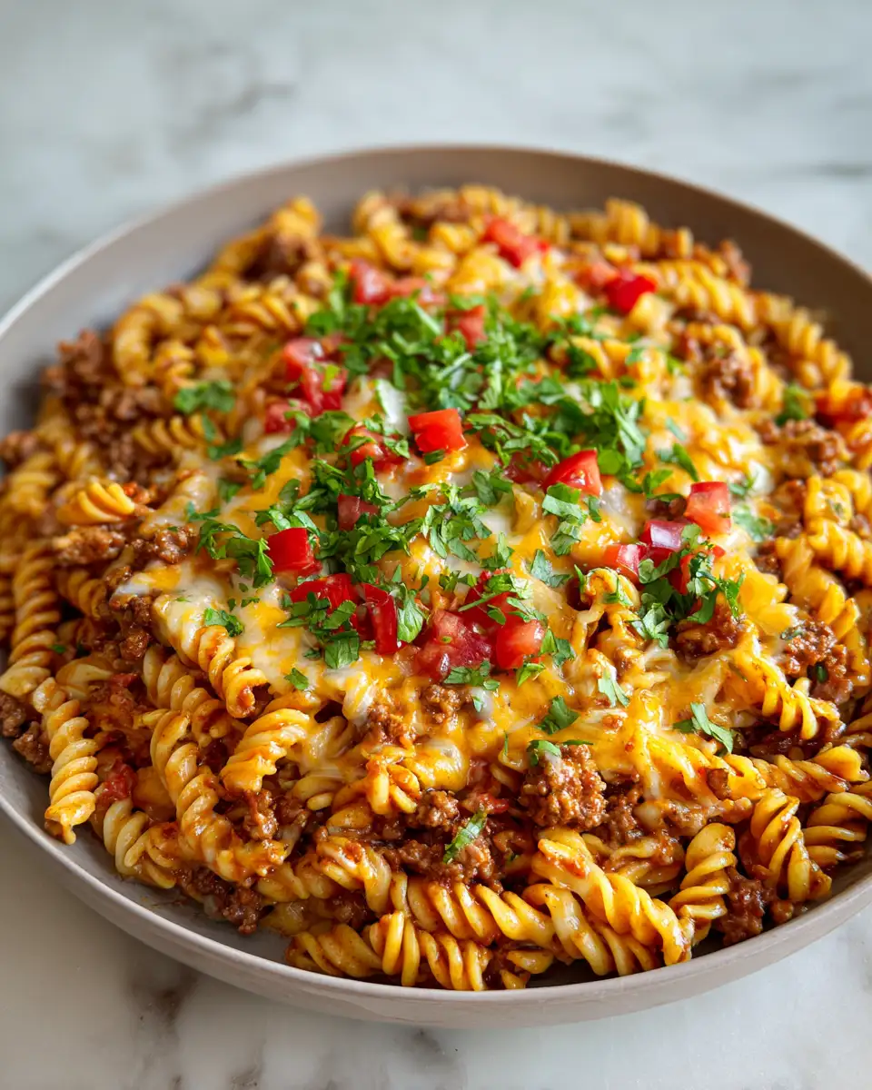 Final dish - Cheesy Taco Pasta Skillet: A Flavor Fiesta in One Pan