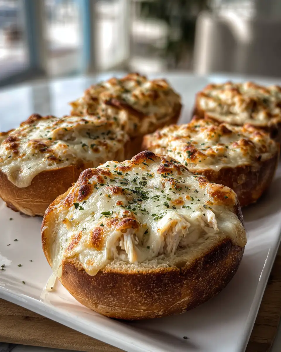 Indulge in Irresistible Comfort: Chicken Alfredo Garlic Bread Bowls - Featured Image