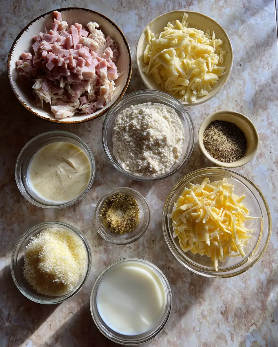 Ingredients for Creamy Chicken Cordon Bleu Casserole: A Comfort Food Classic
