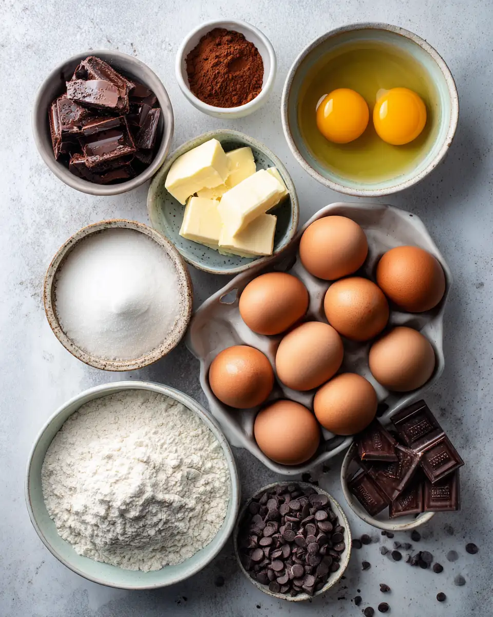 Ingredients for Indulge in Irresistible Chocolate Fudge Brownies Bliss