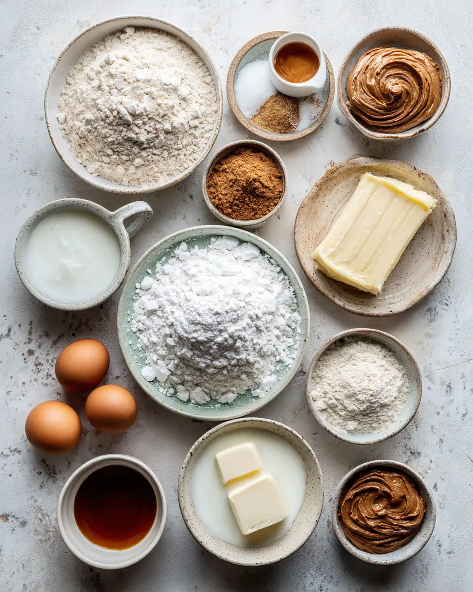 Ingredients for Heavenly Cinnamon Rolls with Irresistible Biscoff Cookie Butter Twist