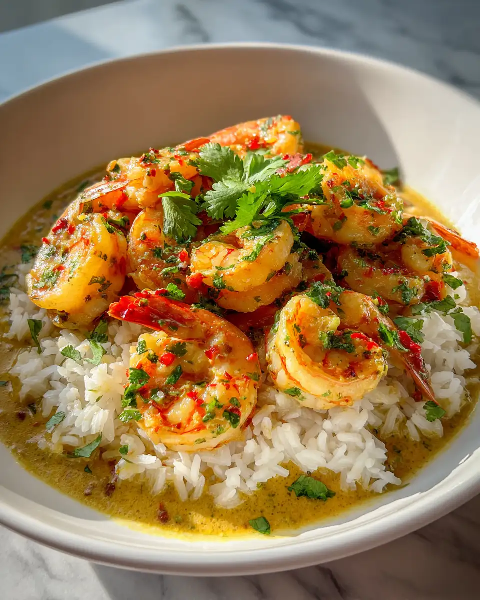 Savor the Exotic Flavors of Coconut Curry Shrimp with Rice - Featured Image