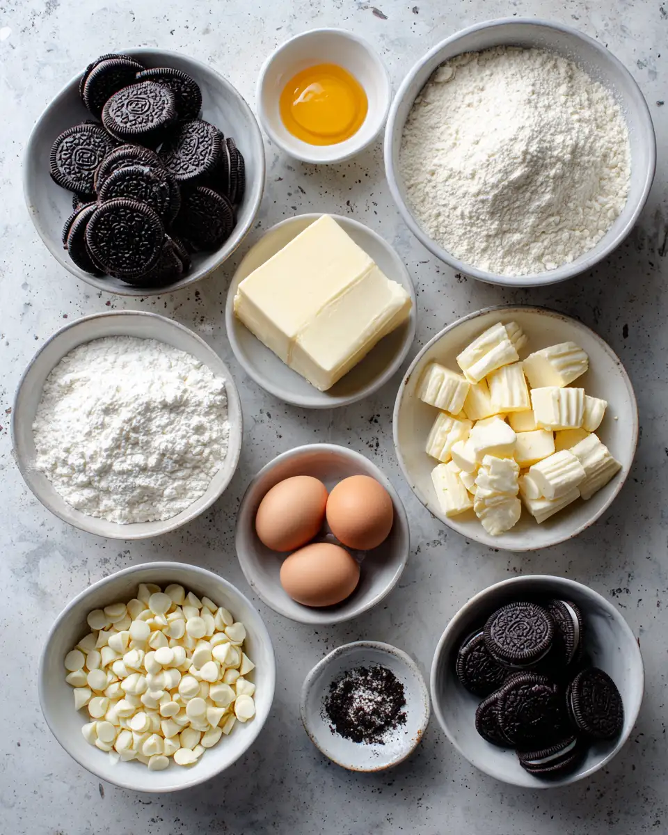 Ingredients for Indulge in Decadence with Irresistible Cookies and Cream Cookies