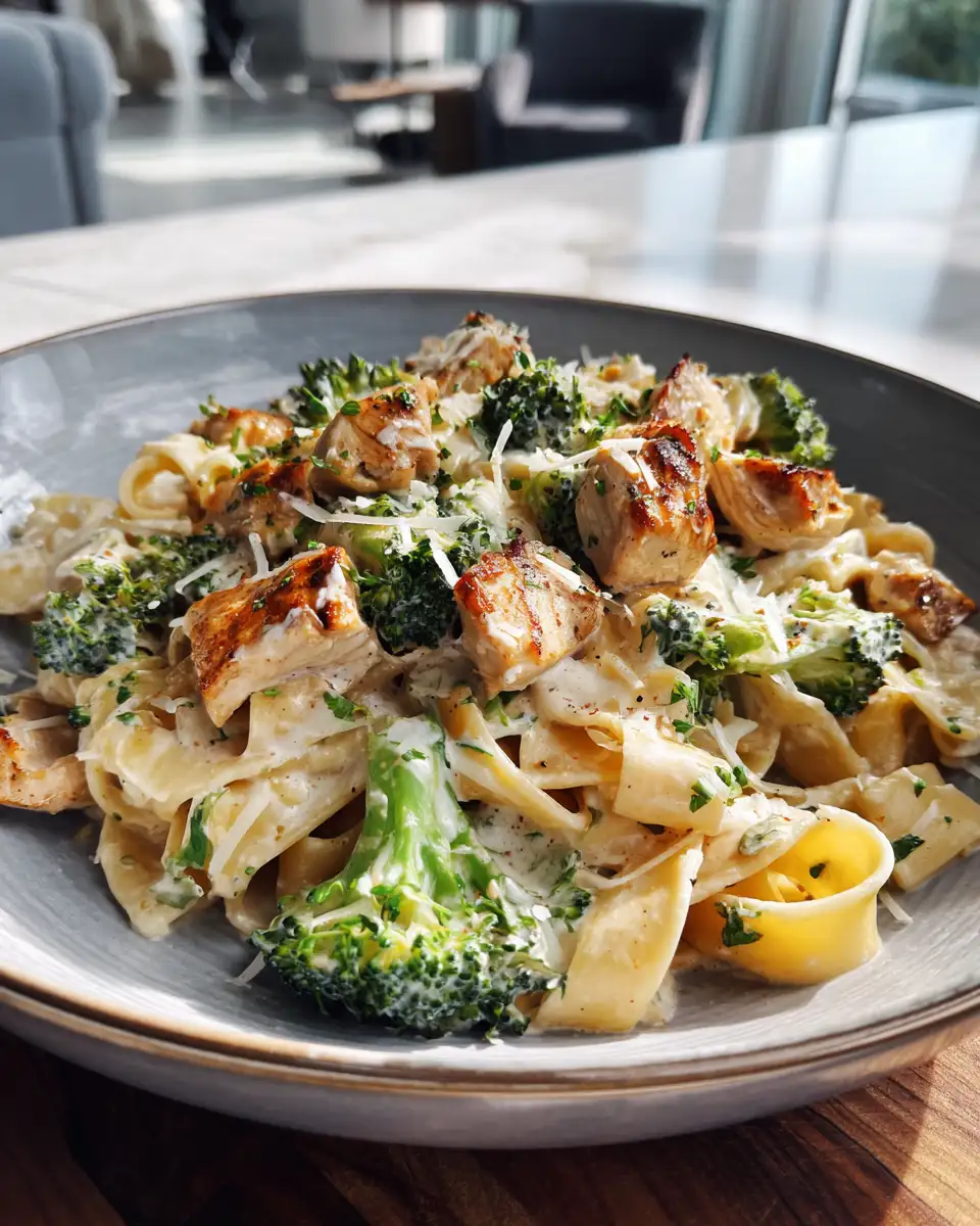 Final dish - Decadent Delights: Indulge in Creamy Broccoli Chicken Pasta