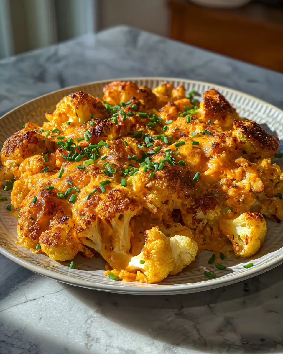 Final dish - Indulge in Flavor: Creamy Buffalo Chicken Cauliflower Casserole Delight
