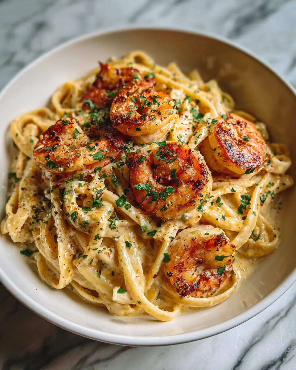 Final dish - Savor the Spice: Creamy Cajun Shrimp Alfredo Pasta Delight