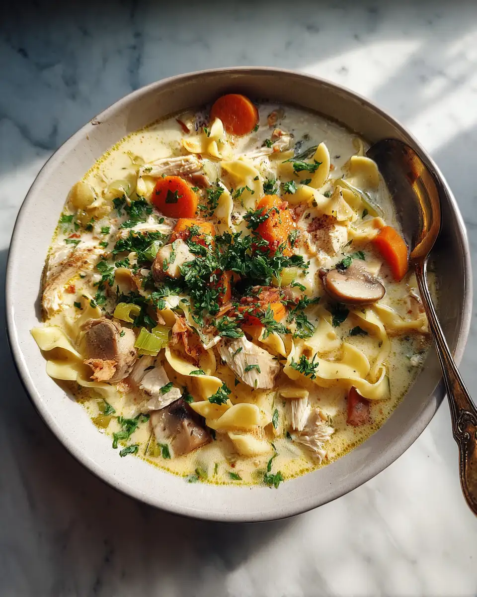 Final dish - Cozy Up with the Ultimate Creamy Chicken Noodle Soup