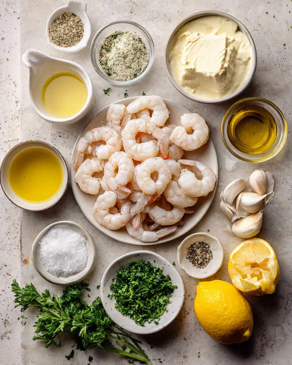 Ingredients for Irresistibly Decadent: Dive into Creamy Garlic Butter Shrimp Heaven